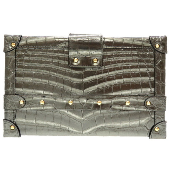 Louis Vuitton Bag Malle Shoulder Crocodile Petite Khaki Exotic - Picture 1 of 8